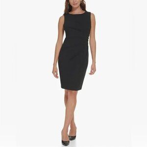 Calvin Klein Women's Sleeveless Sunburst Sheath Dress Black Size 16